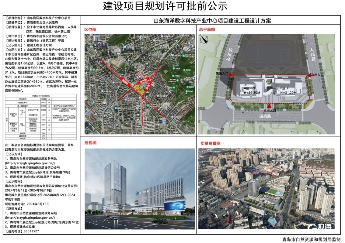 米乐M6官方网站山东海洋数字科技工业核心项目策划公示研发坐蓐厂房面积占比七成